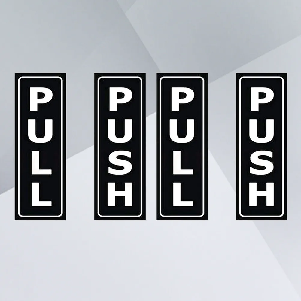 6Pcs Creative Push Pull Door Sign Stickers Premium PVC Waterproof Adhesive for Office Restaurant Supermarket Home