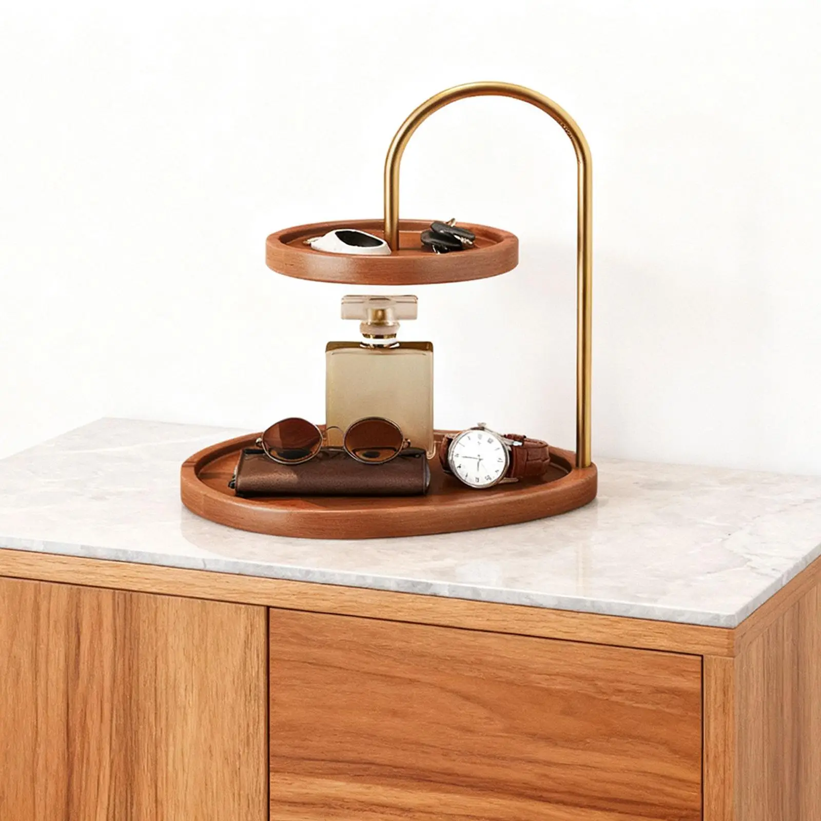 

Поднос для хранения ювелирных изделий, декоративный двухслойный органайзер для ювелирных изделий, держатель для безделушек, блюдо для ожерелья, домашняя свадьба