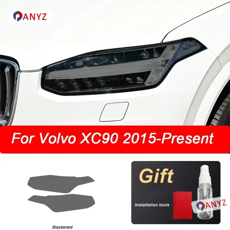 

2 Pcs Car Headlight Protective Film Vinyl Transparent Black TPU Sticker For Volvo XC90 2015 2016 2017 2018 2019 2020 Accessories