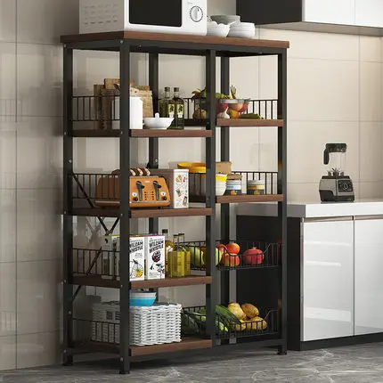 Modern Kitchen Storage Rack Floor Type Multi-layer Storage Rack Supplies Household Daquan Microwave Oven Storage Rack
