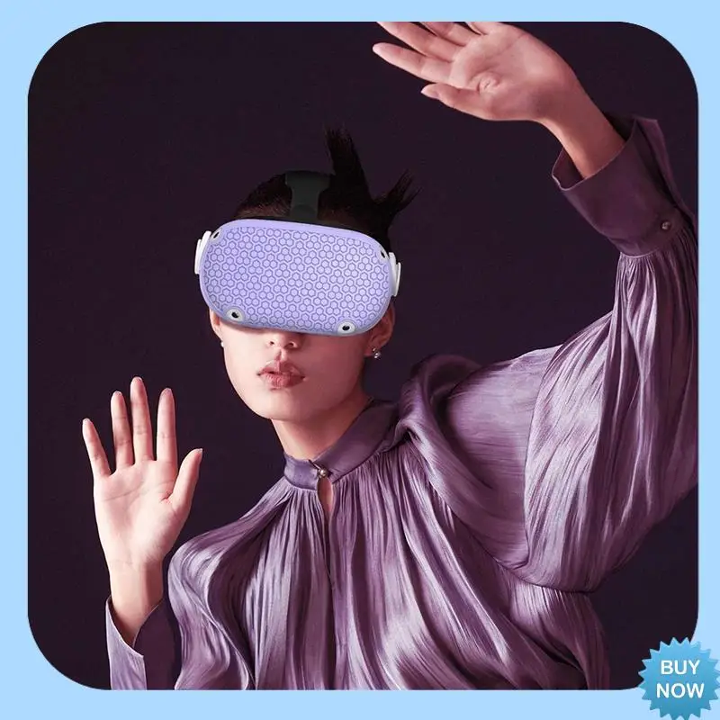 

A47Z для Oculus Quest2 VR Host Защитный чехол Нескользящий силиконовый защитный чехол VR-очки на голову, прочный лавандовый фиолетовый