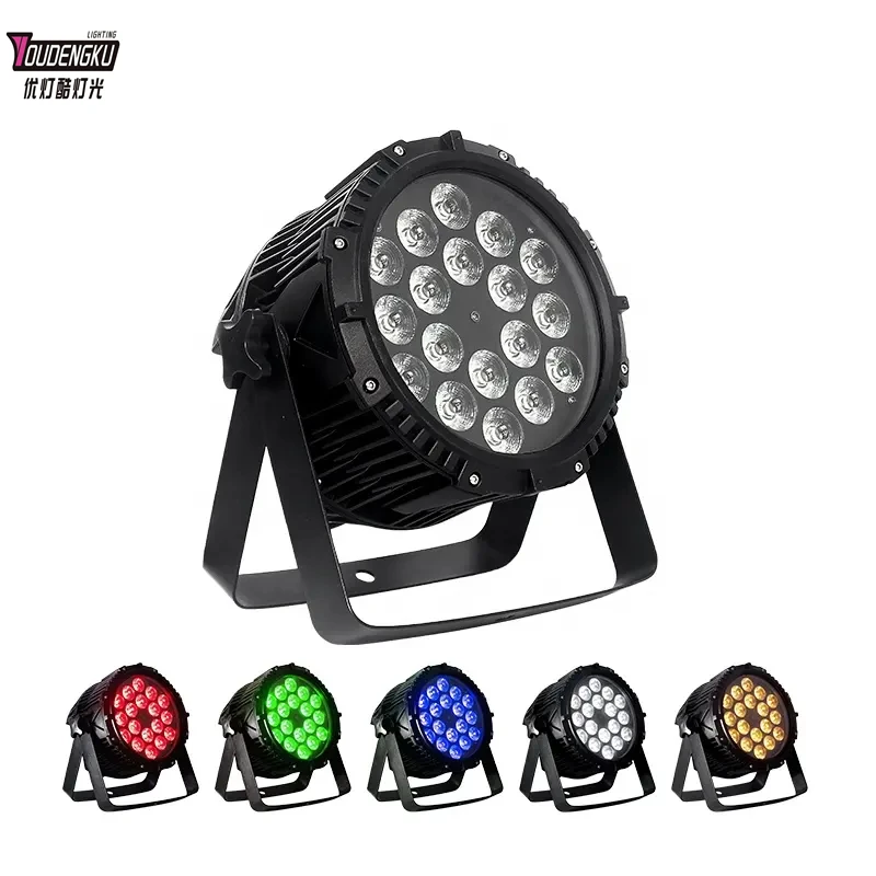 4 pieces P65 Waterproof LED Cast Aluminum Par Can 18*18W RGBWA UV Par Light