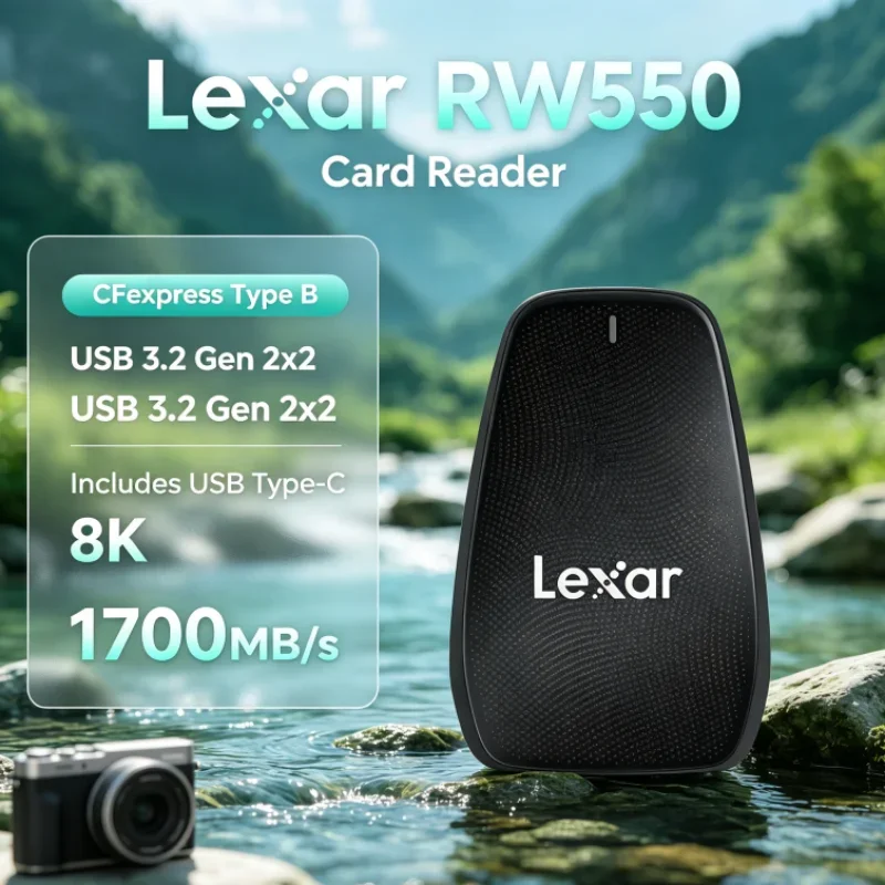 Lexar RW550 CFexpress Type B Reader USB Type-C USB 3.2 Gen 2x2 8K 20Gbps 1700MB/s Card Reader for Video Transfer