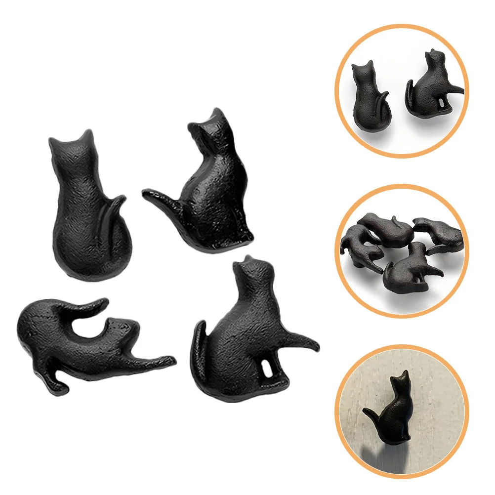 

4Pcs Vintage Cast Iron Cabinet Knobs Small Cat Shape Drawer Pulls Furniture Decorative Handles Kitchen Cupboard Door Handles
