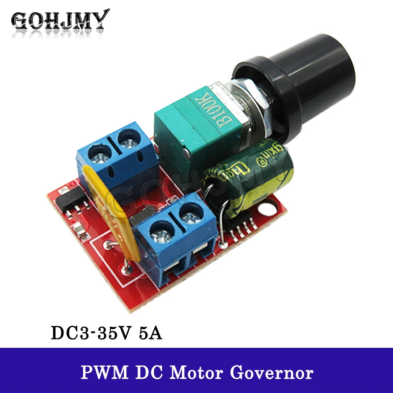 Mini DC Motor PWM Governor 3V6 12 24 35V Speed Control Switch LED Dimmer 5A