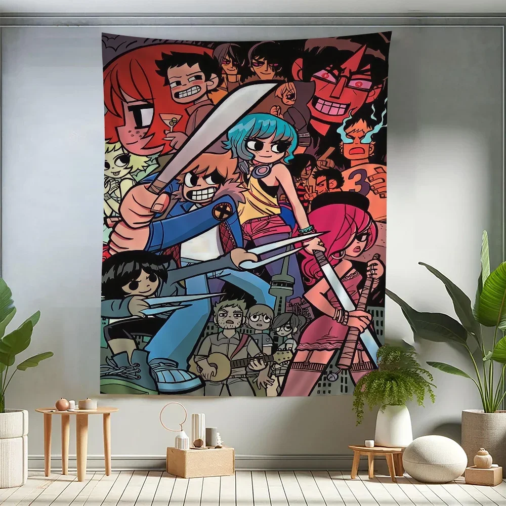 Anime Scott Pilgrim DIY Wall Tapestry for Living Room Home Dorm Decor Wall Art Decor