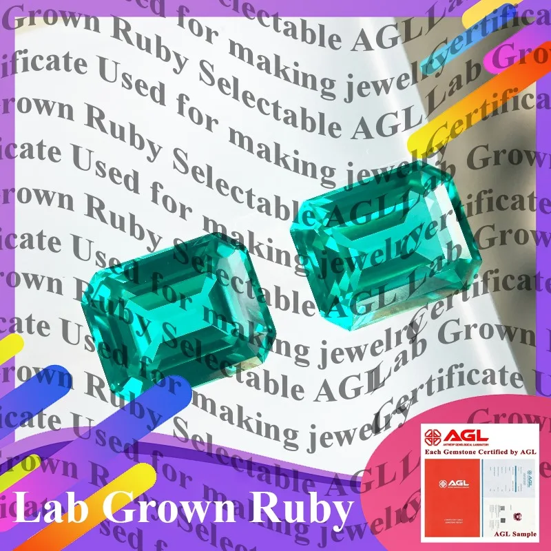

Lab Grown Paraiba Emerald Cut Neon Blue Color Gemstone Color Advanced Jewelry Making Inlay Ring Necklace Selectable Certificate
