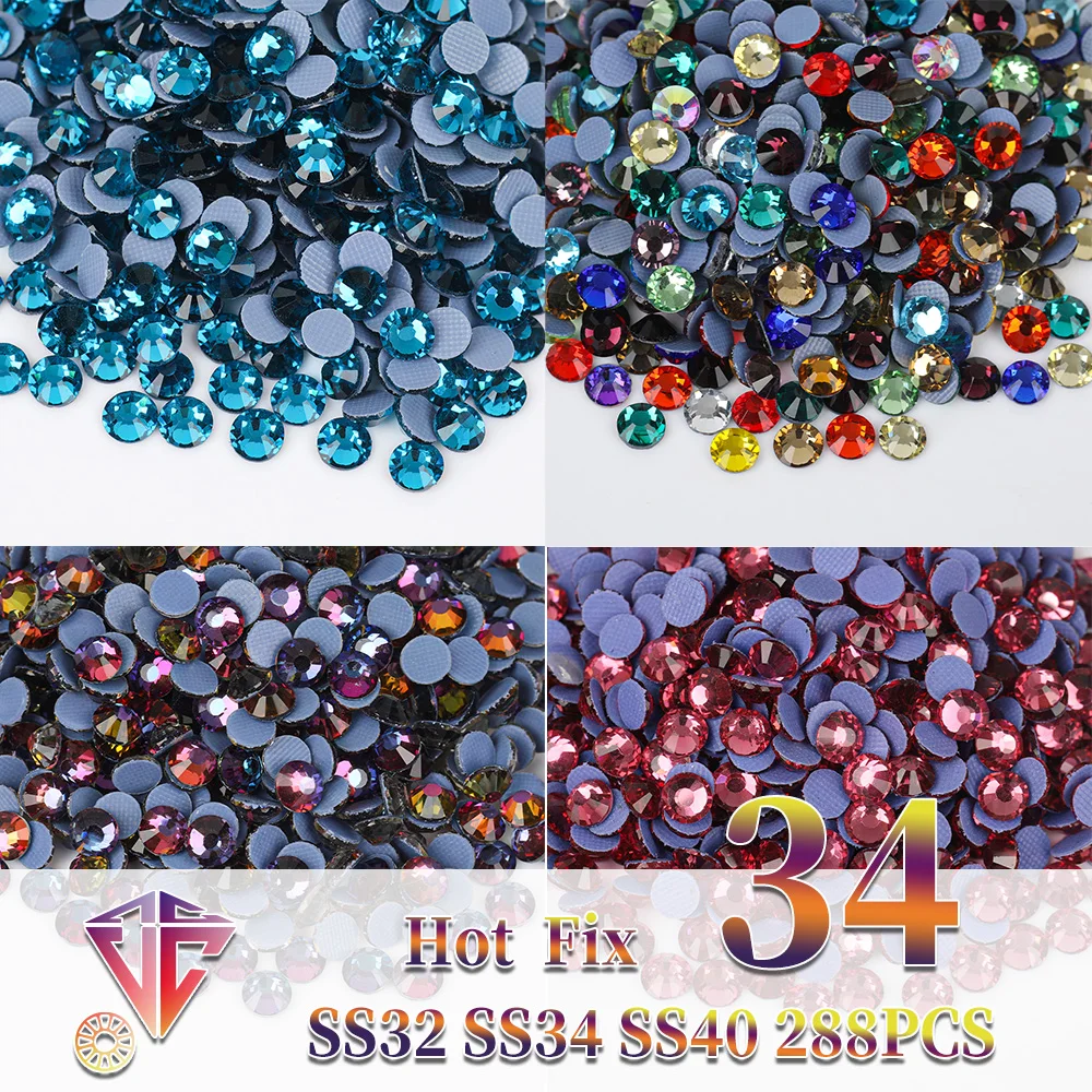 Hochwertige neue Bulk-Hotfix-Strasssteine SS30 SS34 SS40 Flatback-Steine Glitzerkristall und Strass für DIY-Nagelzubehör