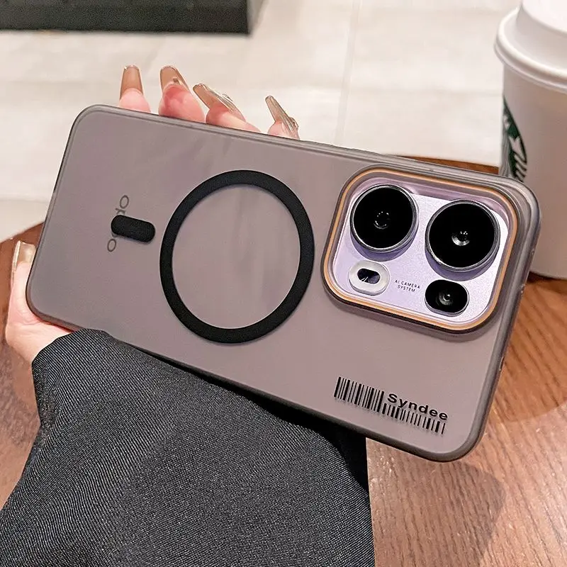 

For OPPO Reno 14 Pro Case Simple Magnetic Soft Sand PC Ultra-thin Matte Cover For OPPO Reno14 13 Pro Shockproof Bumper Funda