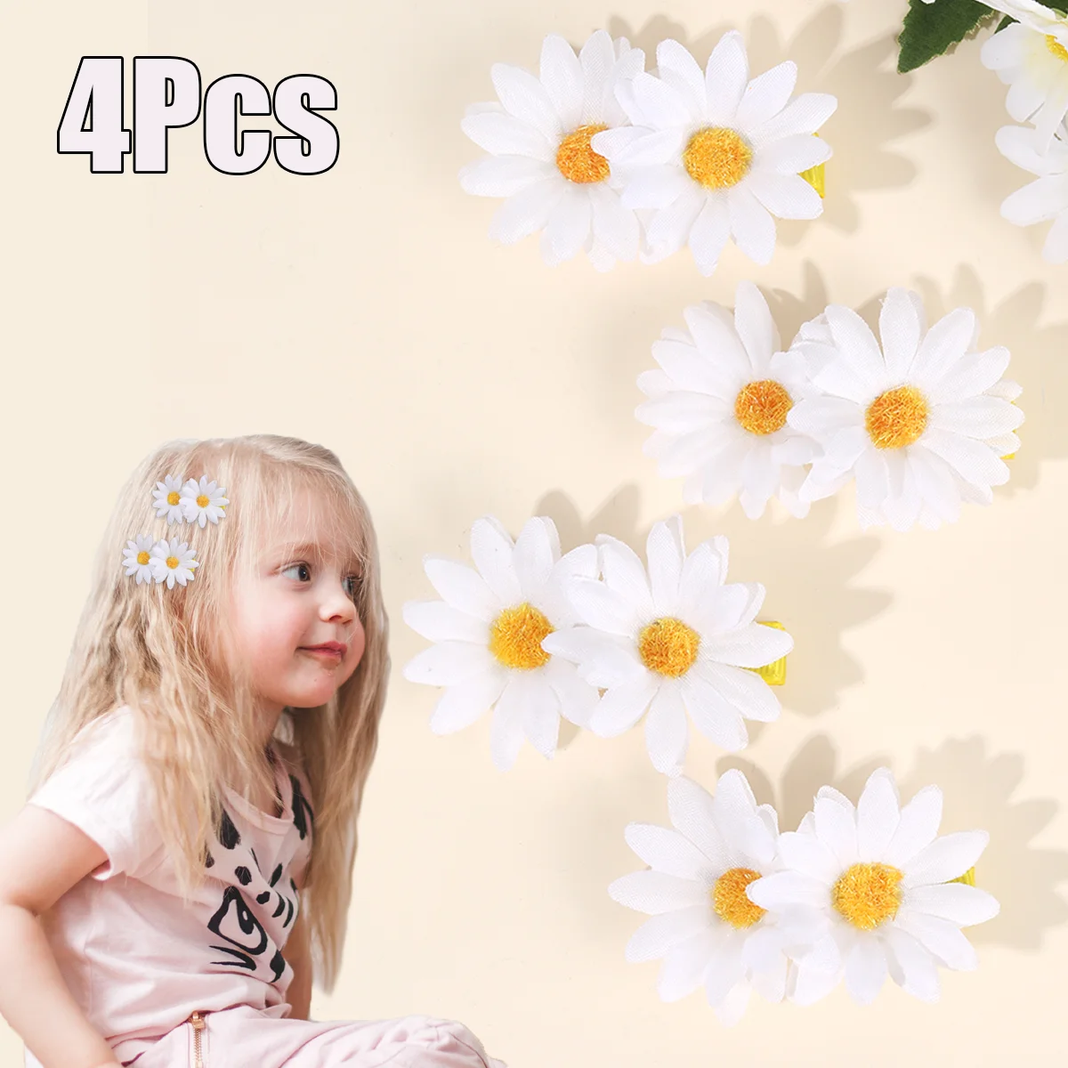 4Pcs Flower Hair Cl…