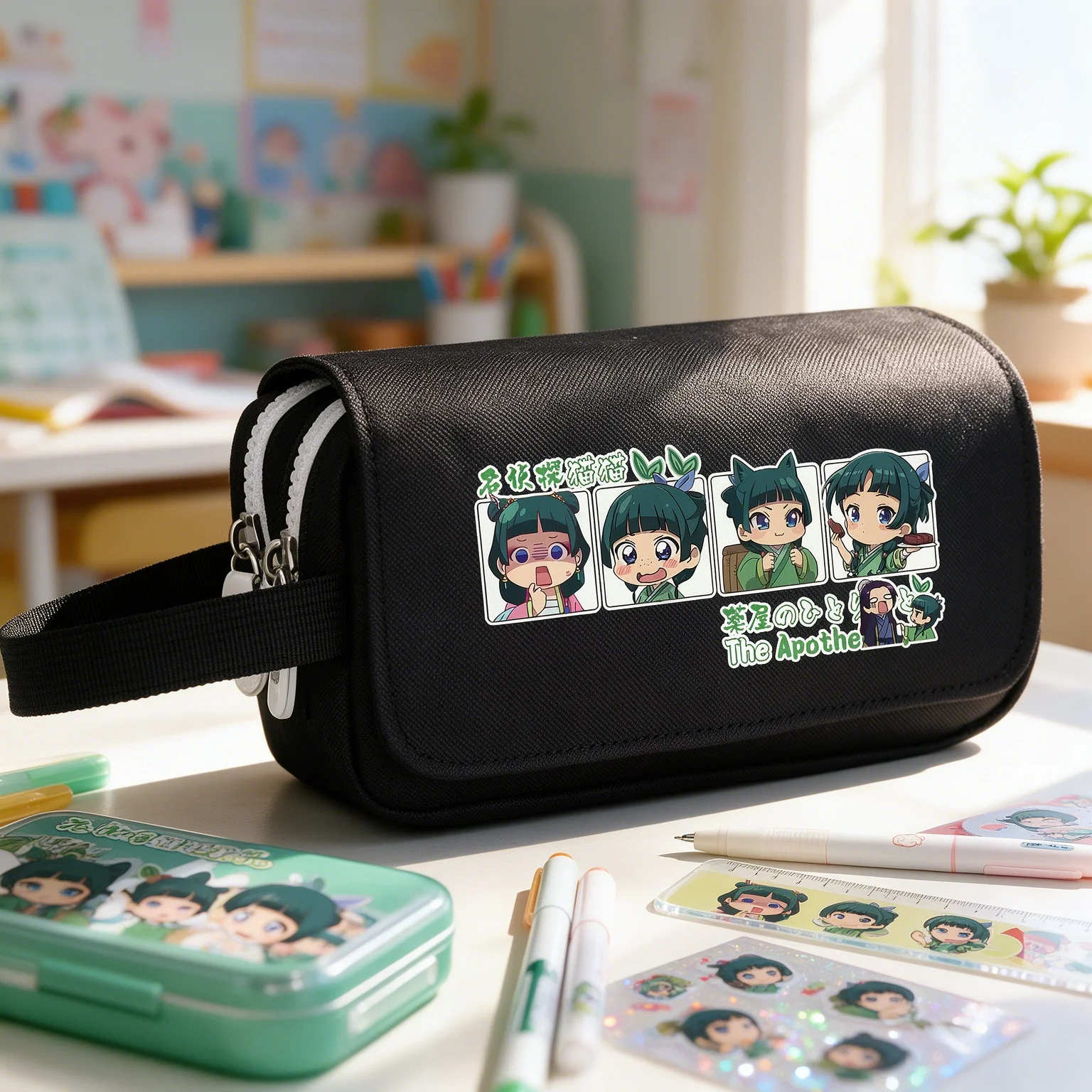 Anime The Apothecary Diaries Cartoon Design Oxford Storage Pencil Bags School Casual Stationery Case Girls Makeup Cosmetic Bag