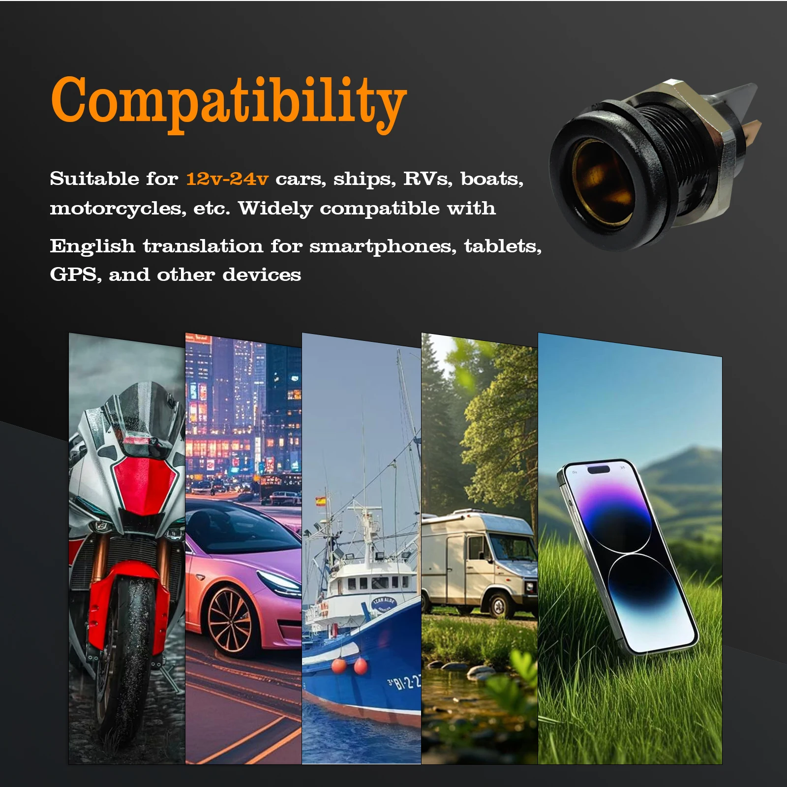 12V DIN Hella Socket Cigarette Lighter USB Charger Power Adapter Waterproof Hella Din Plug For BMW Car Motorcycle Boat RV Camper view 6