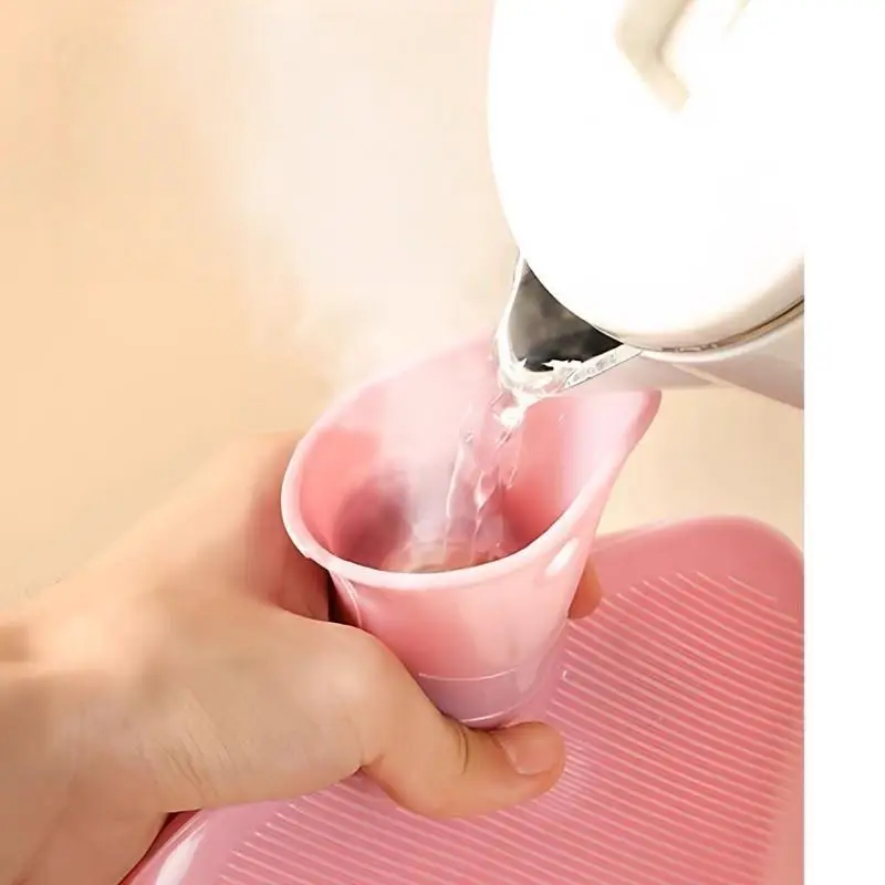 1Pcs Portable Hot Water Bottle Plush Sleeve Reusable Leakproof Hand Foot Warmer for Winter Home Travel Cold Weather Use