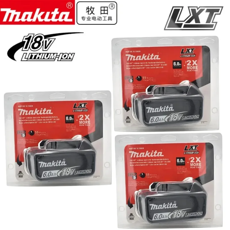 

DHL Ship Makita 18V 6.0Ah Rechargeable Battery ,For Makita BL1830 BL1830B BL1840 BL1840B BL1850 BL1850B Power Tools Battery