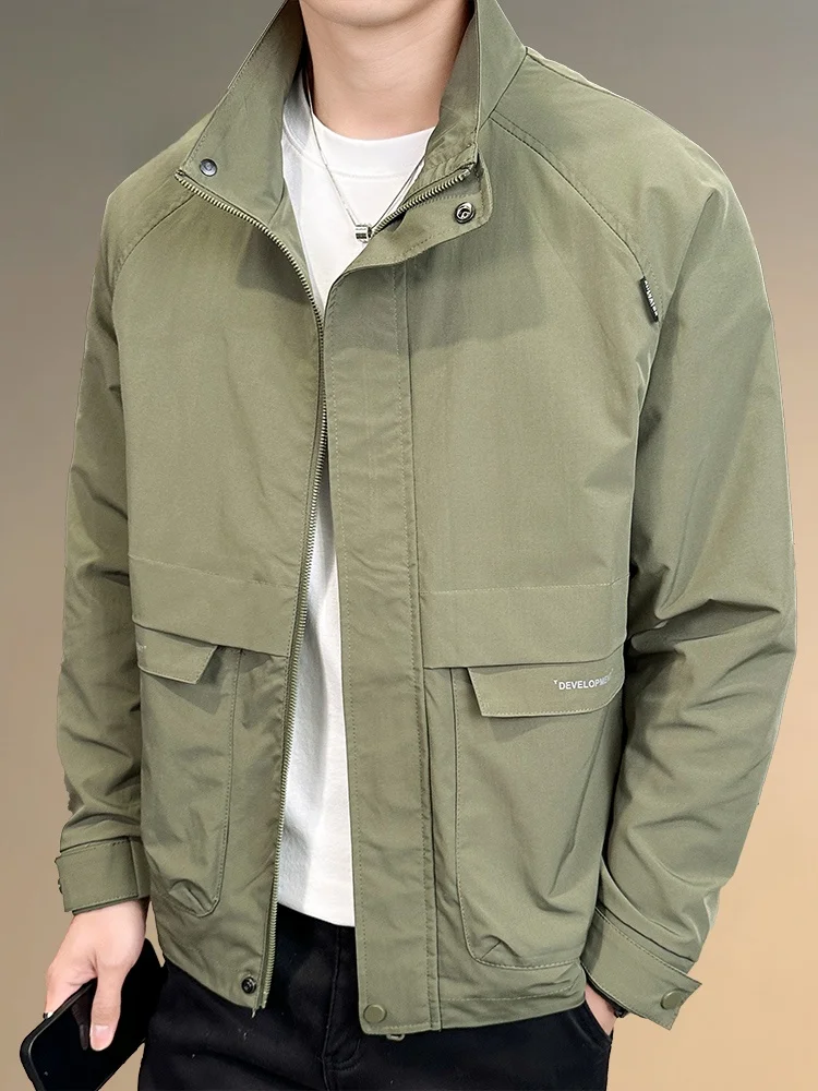 

Pierre Cardin Men's Slim Fit Casual Sle Workwear Jaet Pure Color Trendy Spring Autumn Brand Outerwear Faion Urban Wear