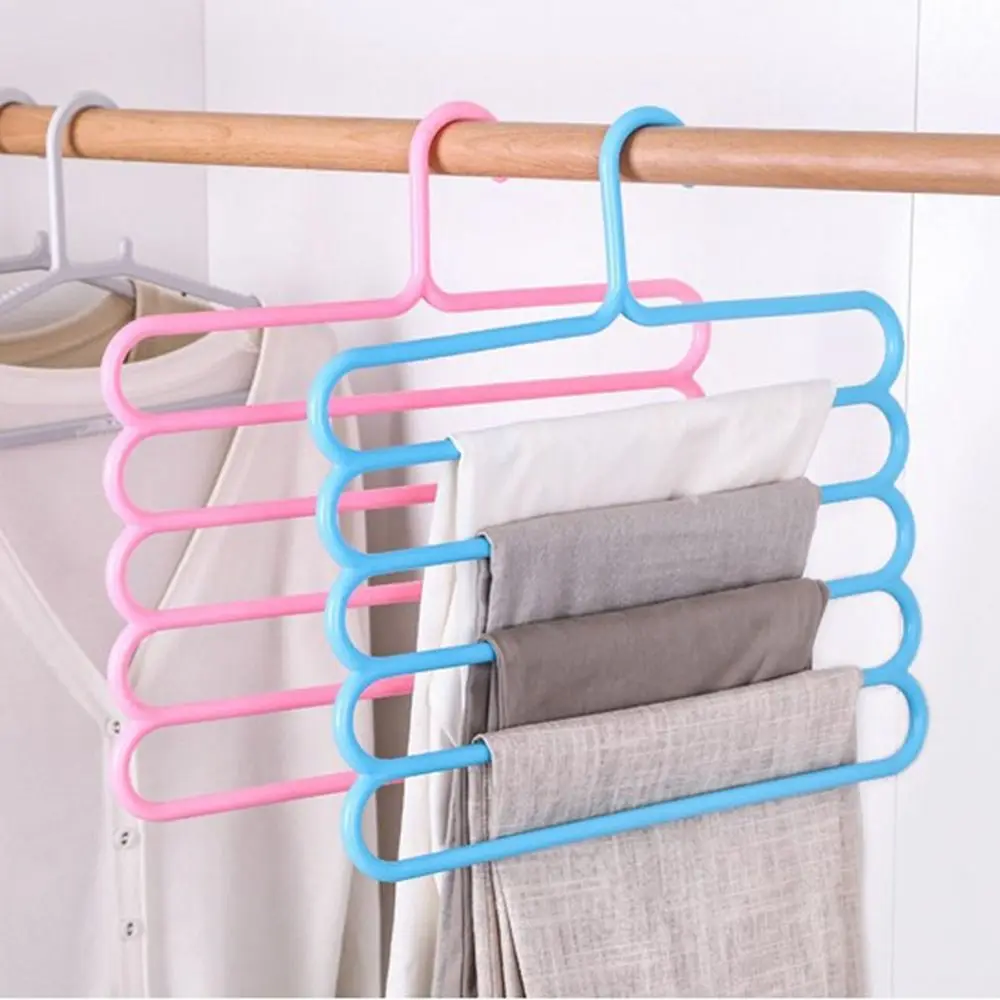 colored Household Trousers Scarf Storage Multilayer 5 Layers Storage Rack Pants Hangers Clothes Hanger Trousers Hanger