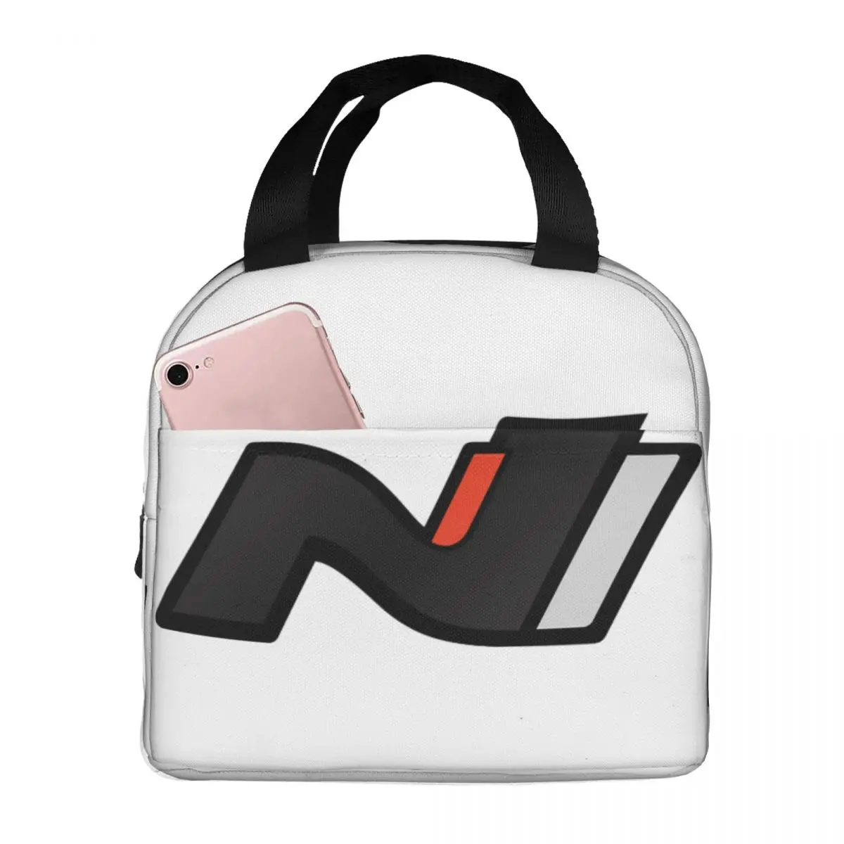 Hyundai N Performance Logo Dark Lunch Bags Insulated Bento Box Lunch Tote Picnic Bags Thermal Bag for Woman Student Work