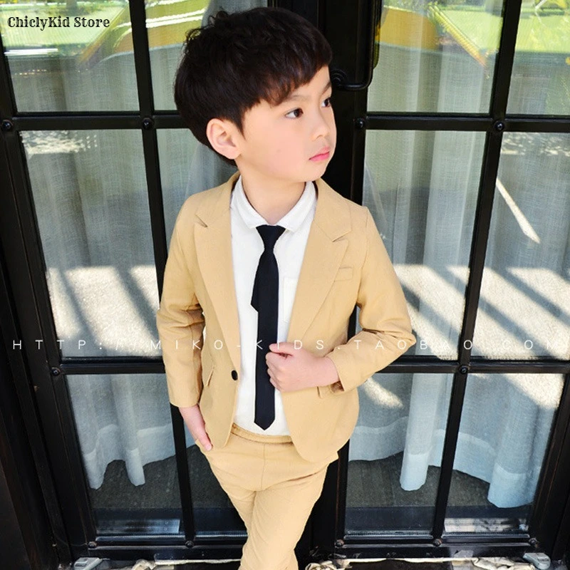 

Little Boys Solid Suit Jacket Trousers Kids Formal Dress Spring Tuxedos Clothes Sets Child Cool Blazer Pants Baby Toddler Suits