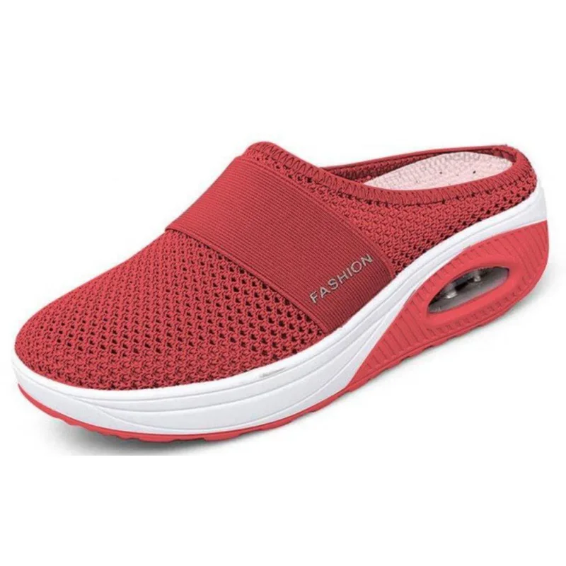 Women Walking Shoes Air Cushion Slip-On  Orthopedic Diabetic Ladies Platform Mules Mesh Lightweight Slipper Wedge Female Sneaker