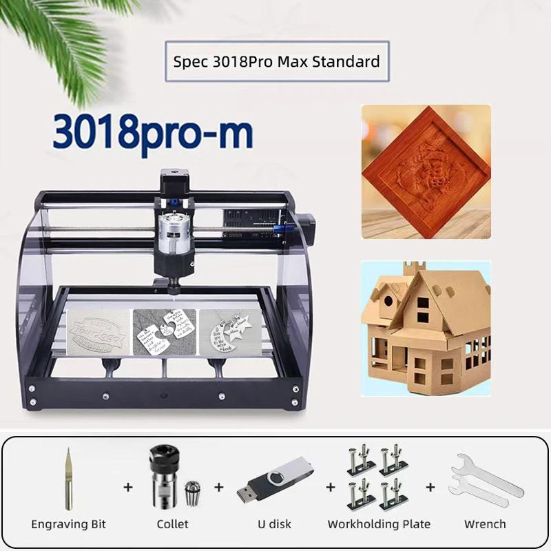 3018 PRO MAX CNC Router Machine GRBL Controller 775 Motor Spindle with ER11 Collet Desktop Engraver for Plastic,Wood,Acrylic,PCB