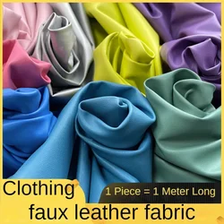 Stretch Faux Leather Fabric Matte By The Meter for Clothing Pants Skirts Diy Sewing PU Cloth Soft Waterproof Drape Thickened Red