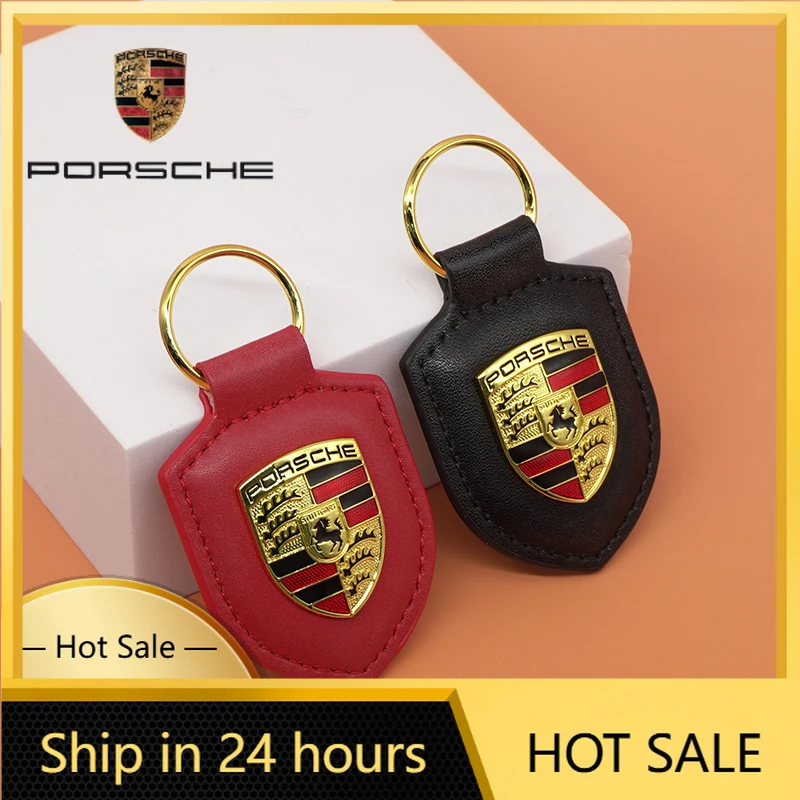 

Наклейка на автомобиль для Porsche, кожаный брелок-эмблема 3D в форме щита, кольцо для ключей для Porsche Panamera, Cayenne, Taycan, 911, 718, Macan, Ca