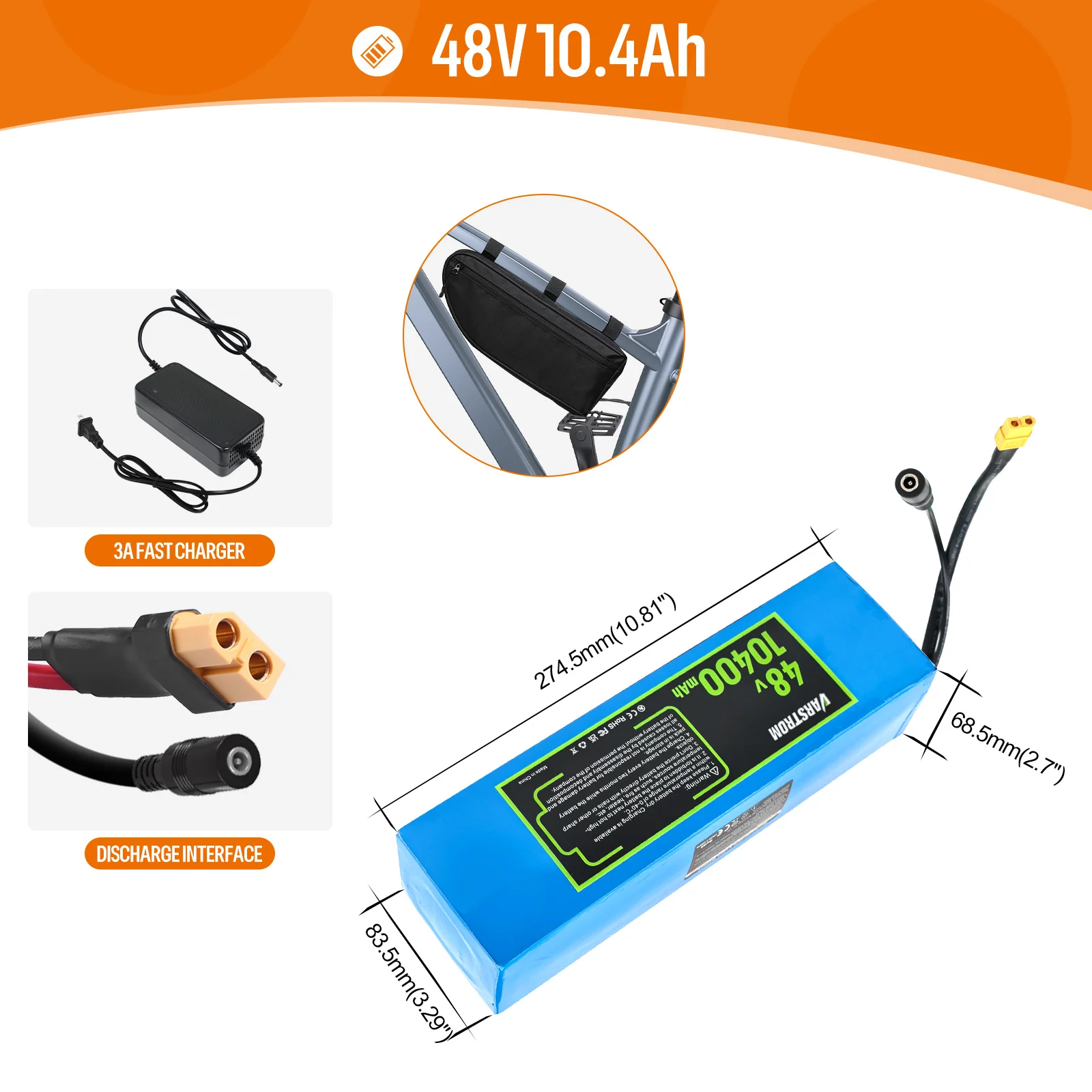 Originele Eboat Batterij 48V 52V 36V Hailong 30a Bms Elektrische Cyclus Downtube Lithiumbatterij Voor 1000W 500W W W 250 Motor