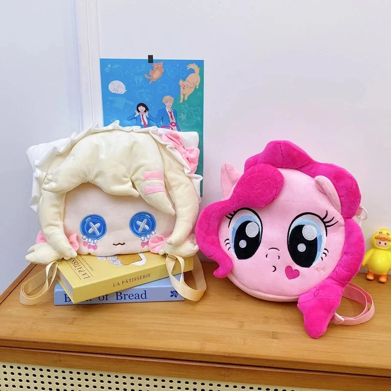 My Little Ponies Plush Backpack Cartoon Anime Kawaii Pinkies Large Capacity Shoulder Bag Cute Plushie Bags Girl Doll Knapsack