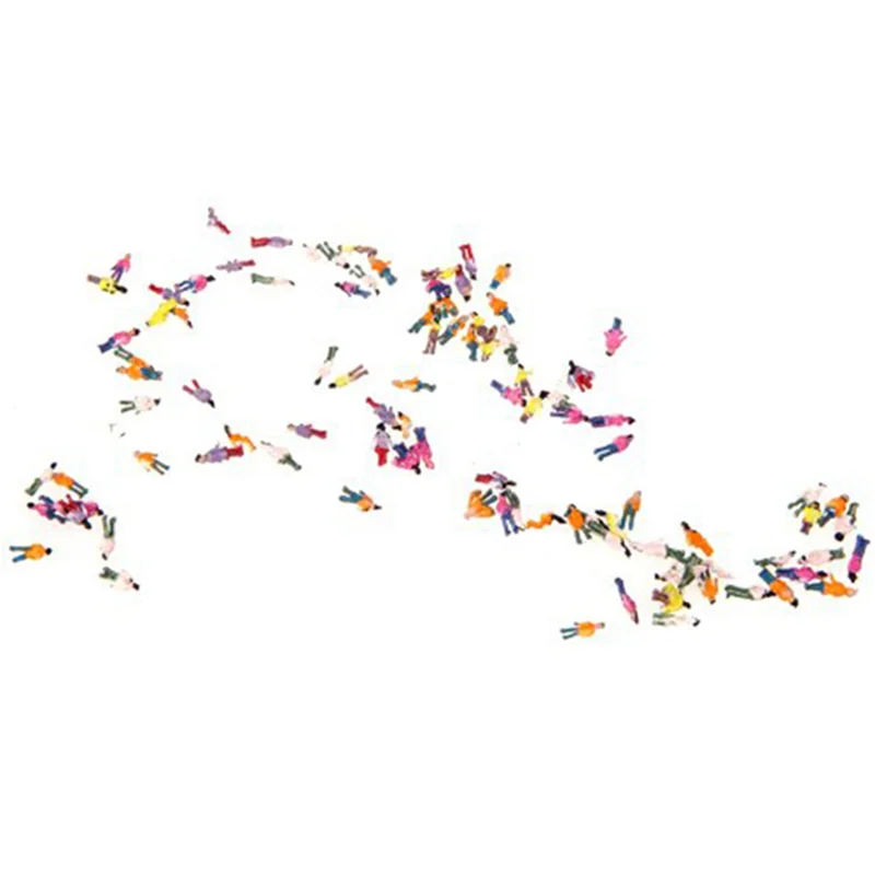 BEDW-1000Pcs Z échelle 1:200 mélange peint modèle personnes Train parc rue passagers figurines