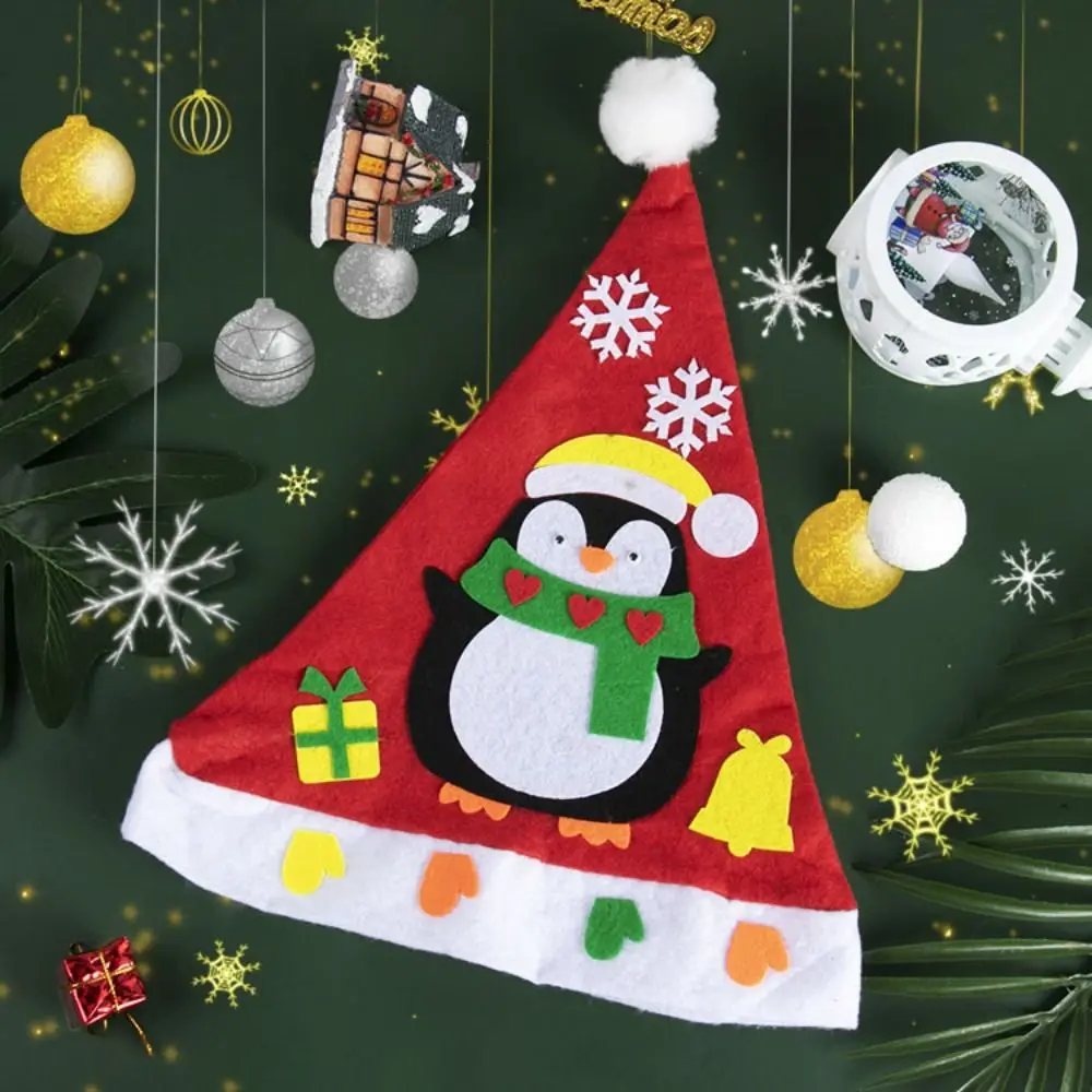 Non-woven Fabric Handmade Santa Hat Santa Claus Elk DIY Christmas Hat Toy Kriss Kringle House Kriss Kringle Hat Kindergarten