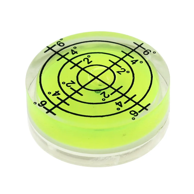 Strong Magnetic Plastic Universal Spirit Bubble Level Bead Blister Small Circular Inclinometer Dia 32mm Green or White 1PCS