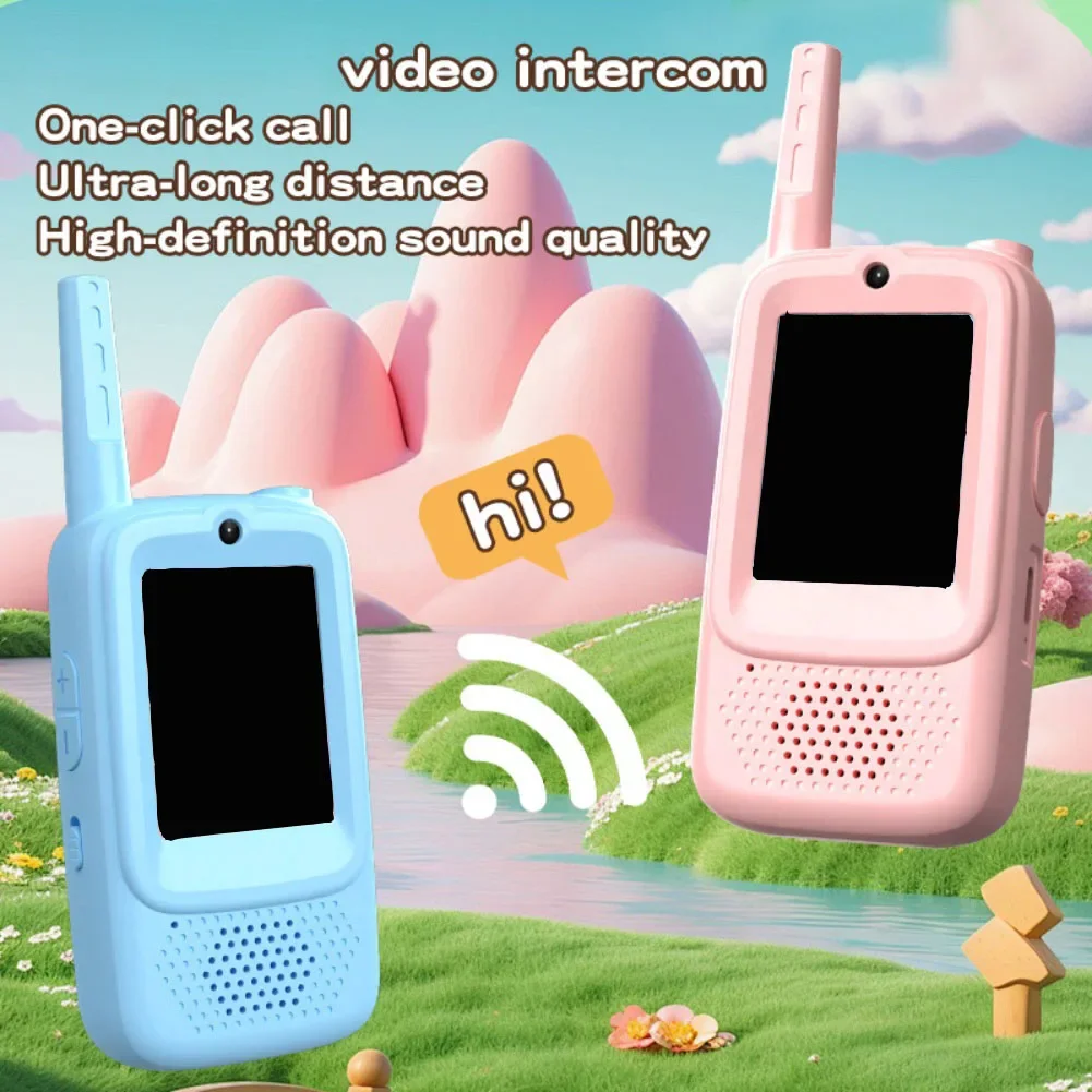 Video-Walkie Talkie For Kids Rechargeable HD Camera & Voice Changer Portable Long Range Wireless Radio Comunicador