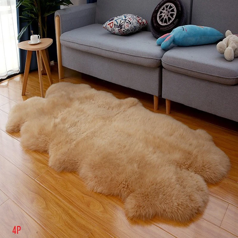 

Soft Faux Fur Sheepskin Rug Fluffy Chair Cover Long Hair Children's Bedroom Mat Plush Wool Hairy Carpet Pad Seat Area Furry Rugs