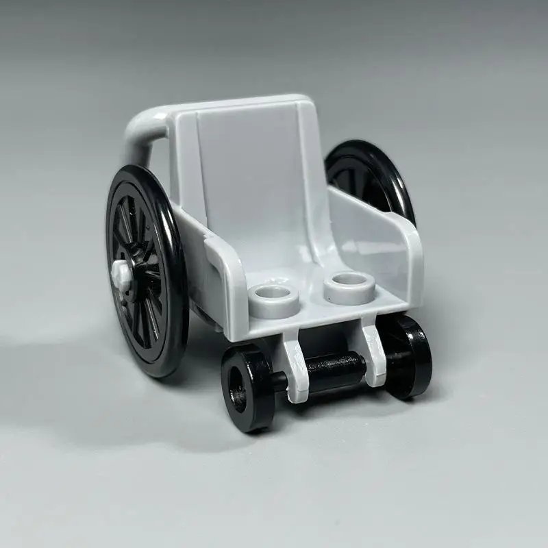 2Pcs Educational Building Blocks Toys MOC Bricks Wheelchair Wheelbarrow Mobility Aid Figure Accessories Kids Gifts