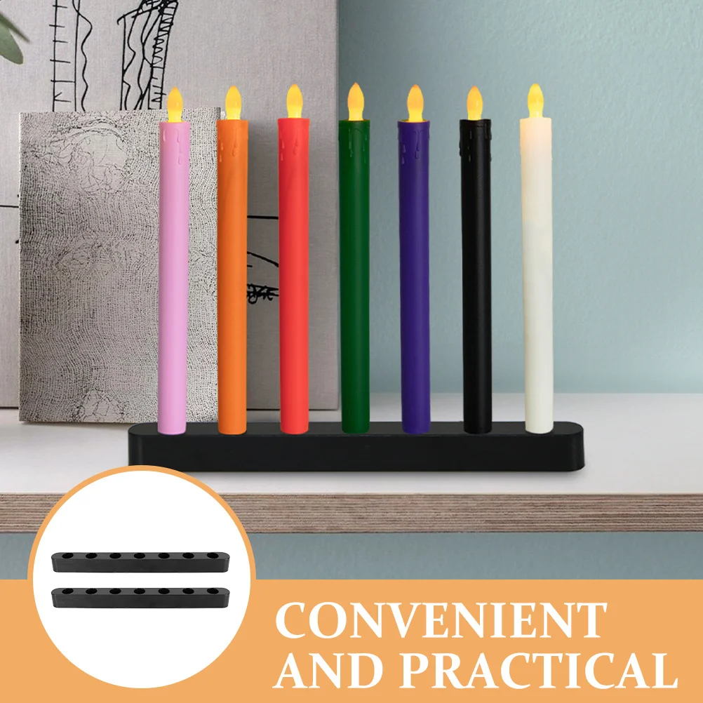 2Pcs Decorative Holder 7-Hole Stand Desktop Candlestick Wedding Party Dinner Table Centerpiece Ornament