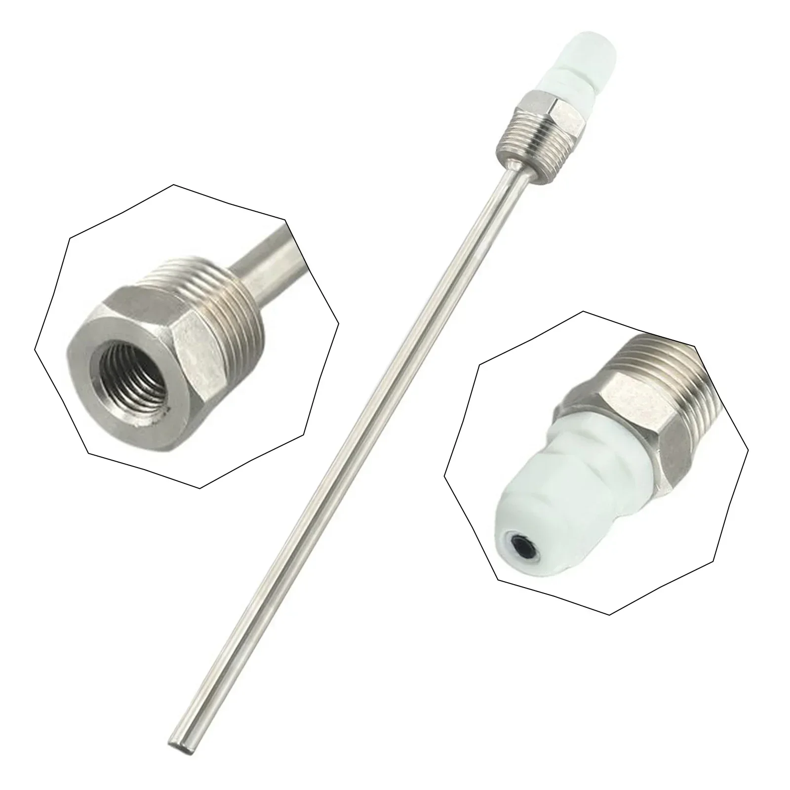 1pc 50mm-500mm Stainless Steel Thermowell 1/2 Inch NPT Threads For Temperature Sensors Solar Energy Special Accessories