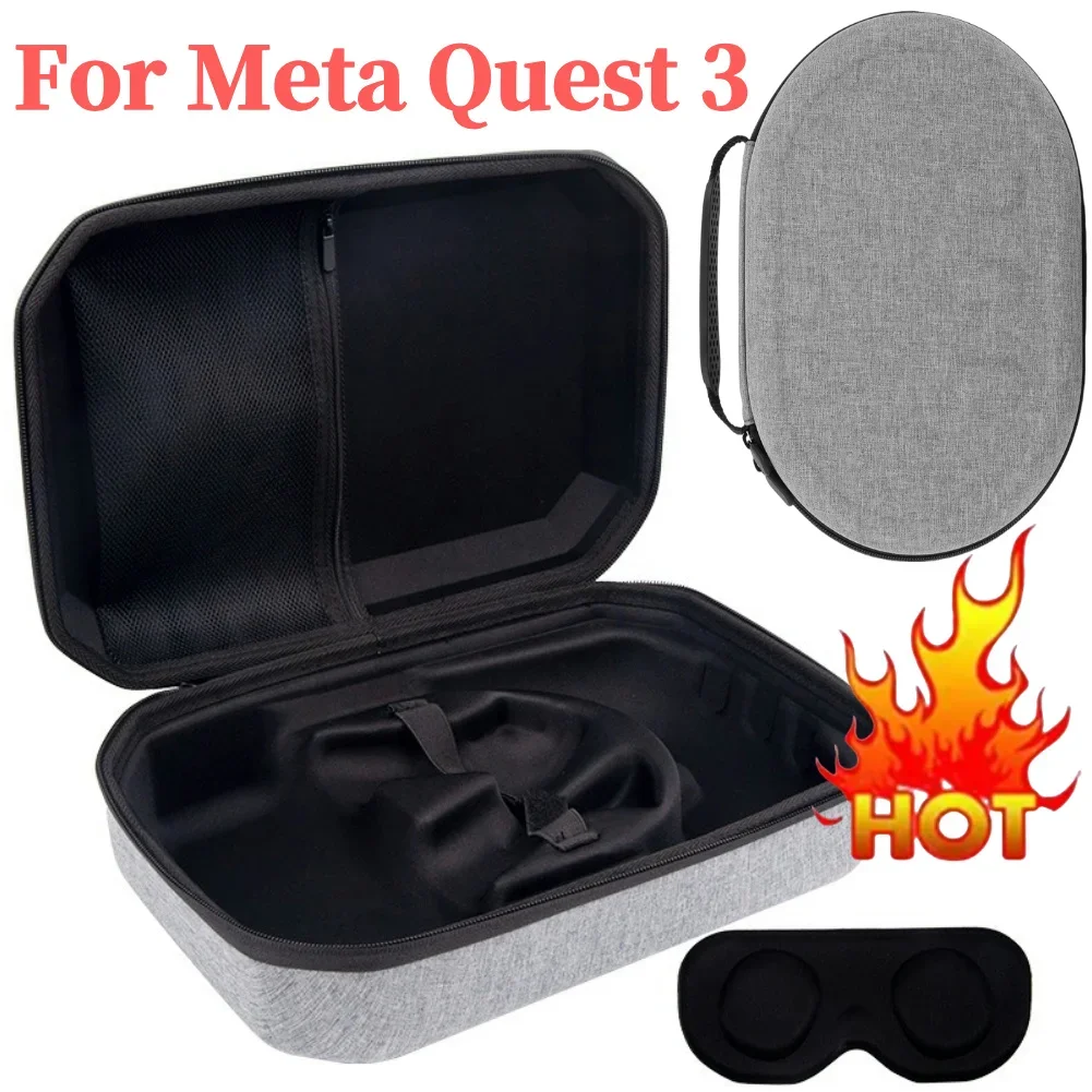 

Чехол для переноски с крышкой для объектива, водонепроницаемая защитная сумка, противоударный сетчатый карман для гарнитуры Meta Quest 3 VR, игрового контроллера
