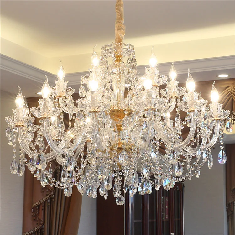 Luxury modern glass crystal chandelier indoor living room hanging lighting hotel bedroom chandelier, custom