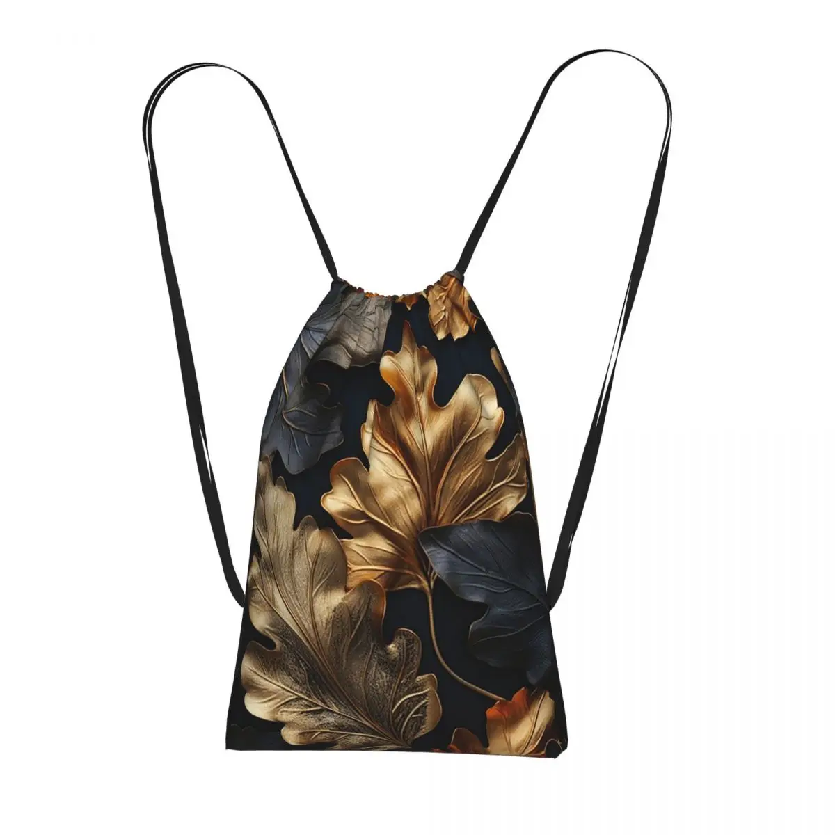 

Черные рюкзаки с принтом золотых листьев, многофункциональные сумки на шнурке, спортивные сумки, сумки для книг, сумки для путешествий и школы