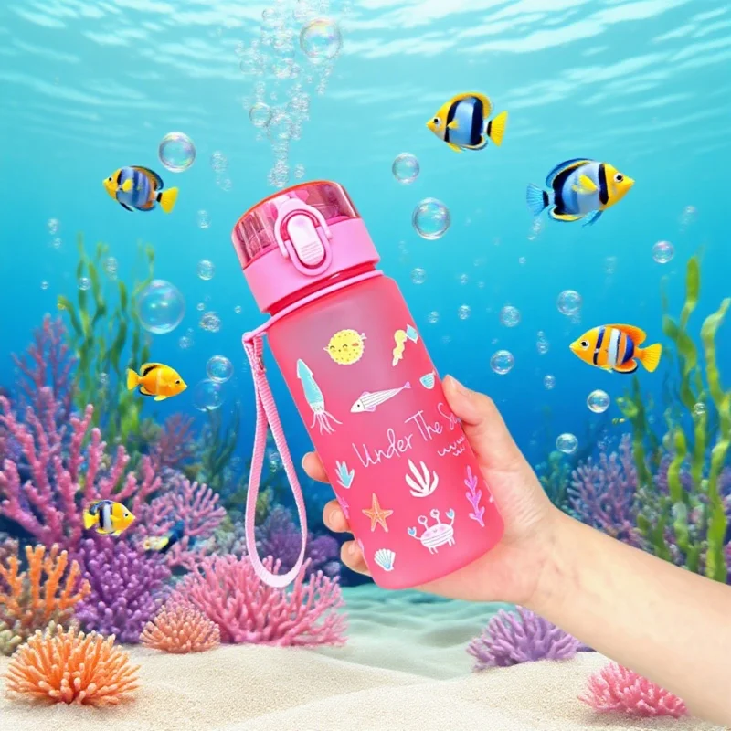 ثلاثية الأبعاد مطبوعة 400 مللي/560 مللي الكرتون الفضاء/سيارة/الأسماك/نمط كوب بلاستك زجاجة ماء المحمولة لطيف كوب بقشة مانعة للتسرب الشرب #3