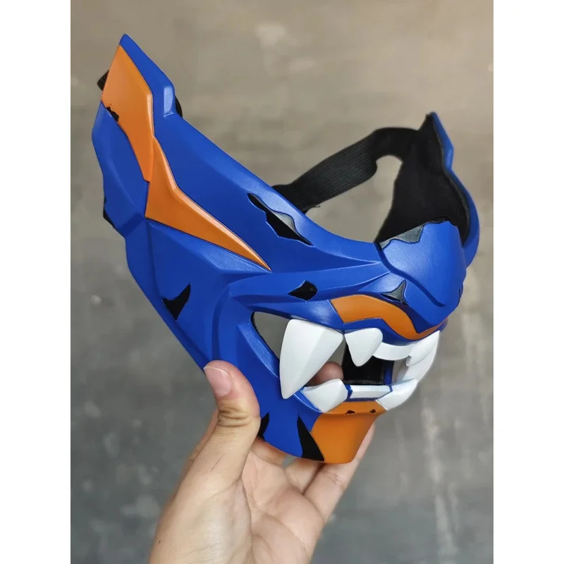 Yoru Jester Máscara de media cara Accesorio de cosplay, Réplica de copa de fuego duradera para fotografía Disfraz de Halloween jk;6