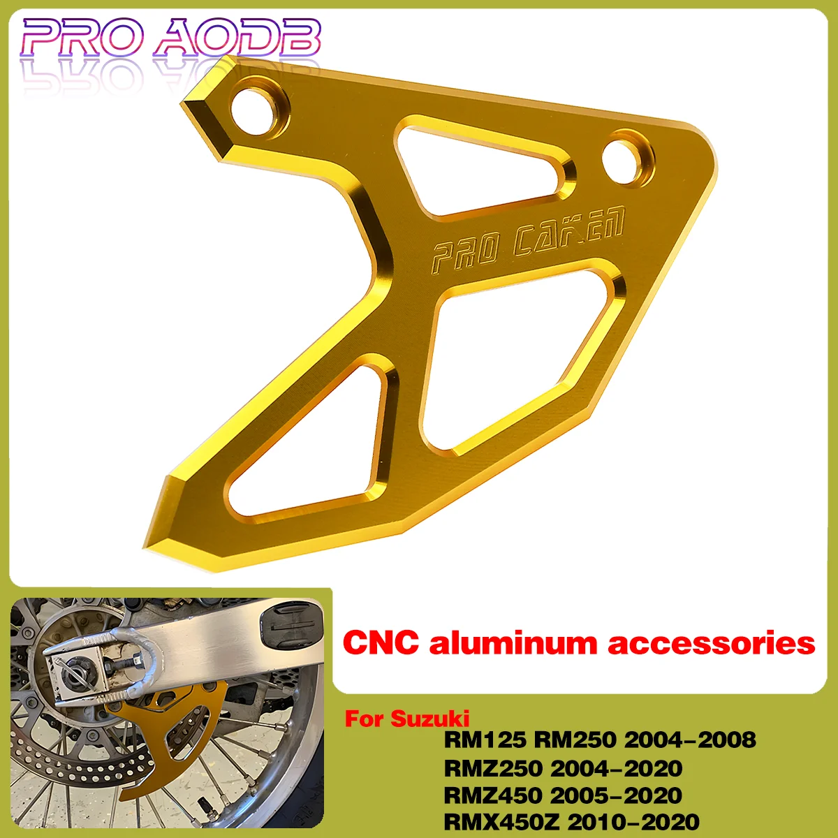 

Motorcycle Rear Brake Disc Adapter Guard Protector Cover For Suzuki RM125 RM250 RMZ250 RMZ450 RMX450Z RM 125 250 04-20 Dirt bike