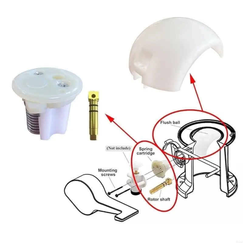 Universal Trailer Toilet Flush Ball Set For Providing Enhanced Hygiene And Noise Reduction 385318162 600342537 600342766
