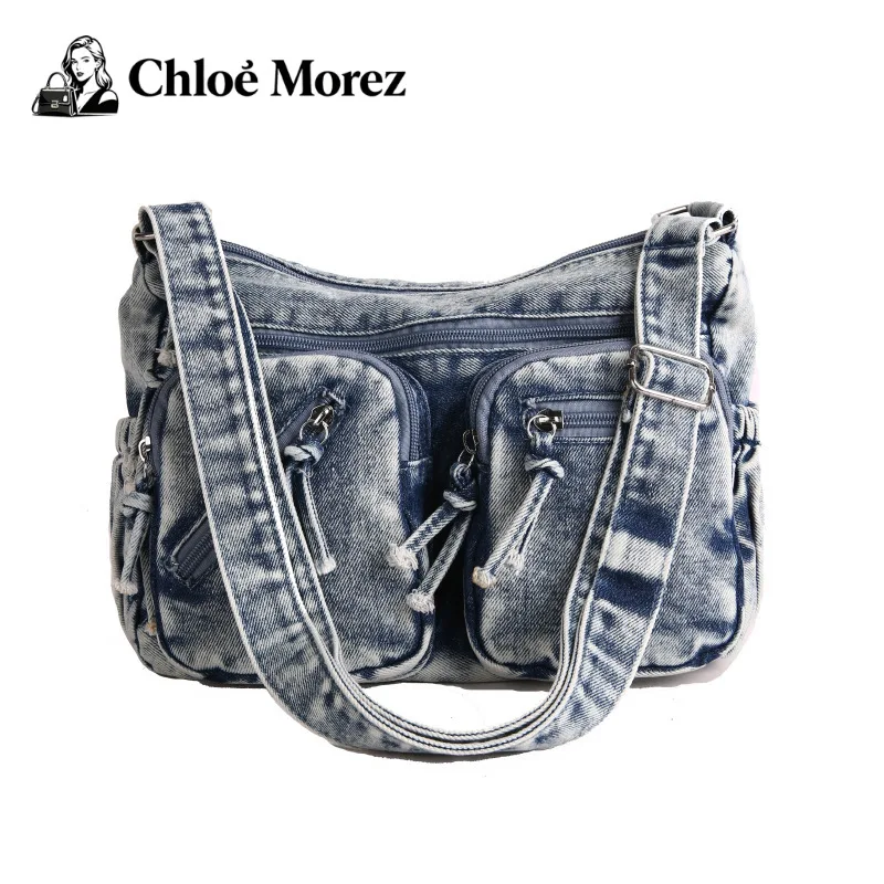 

Crossbody Bag for Women, Large Capacity Casual Versatile Mailman Bag, Washed Denim Bag, Single Shoulder Bag, Trendy
