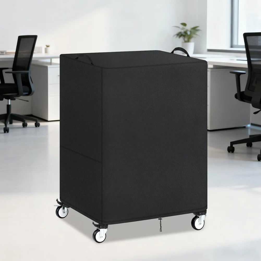 Waterproof Dust Cover for AV Rolling Carts Made from 210D Silver Coated Oxford Fabric Compatible with Standard Cart Dimensions