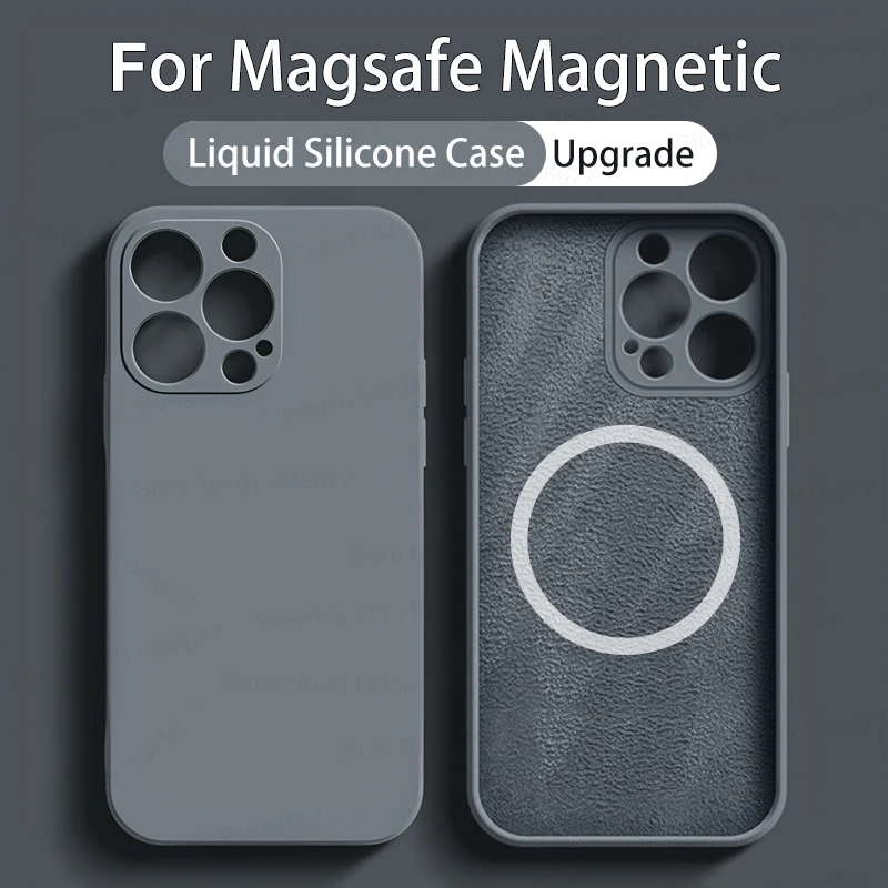 Upgraded Liquid Silicone For Magsafe Phone Cases For iPhone 15 14 11 13 12 Pro Max Plus Wireless Charge Case Magnetic Soft Cover