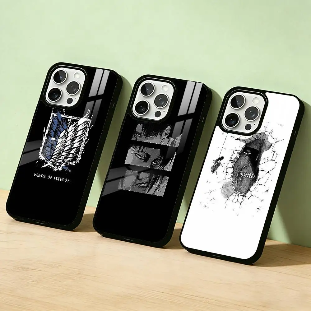 

AAA Luxury Hot Anime Attack On Titan Phone Case Color Silver Shell For IPhone 17 16 15 14 13 12 11 Pro Max Plus