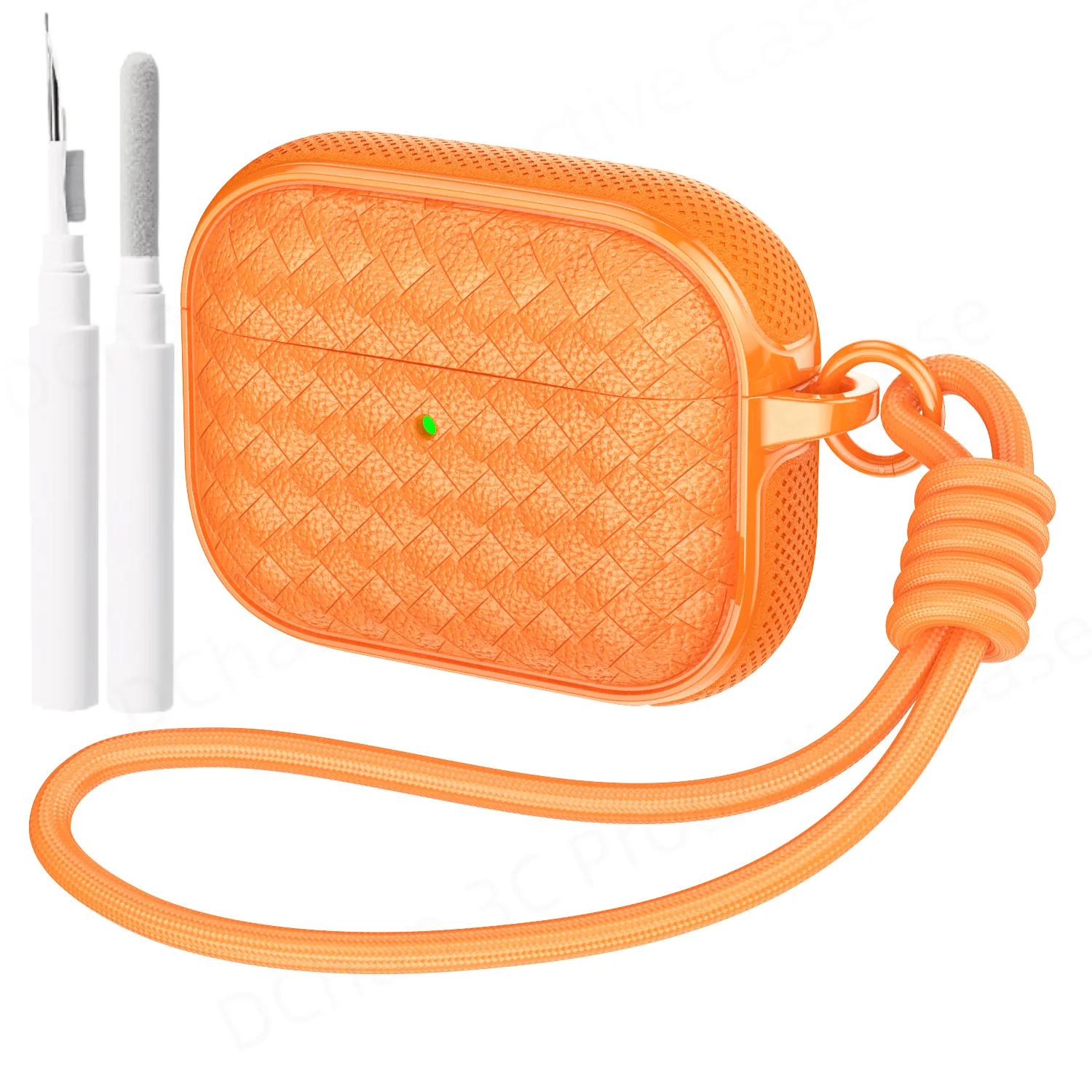 2026 Simpele hoes voor AirPods Pro 3 met geweven patroon, lederen textuur en ringband voor AirPods 4 & AirPod Pro2 Pro Pro3 oordopjes.