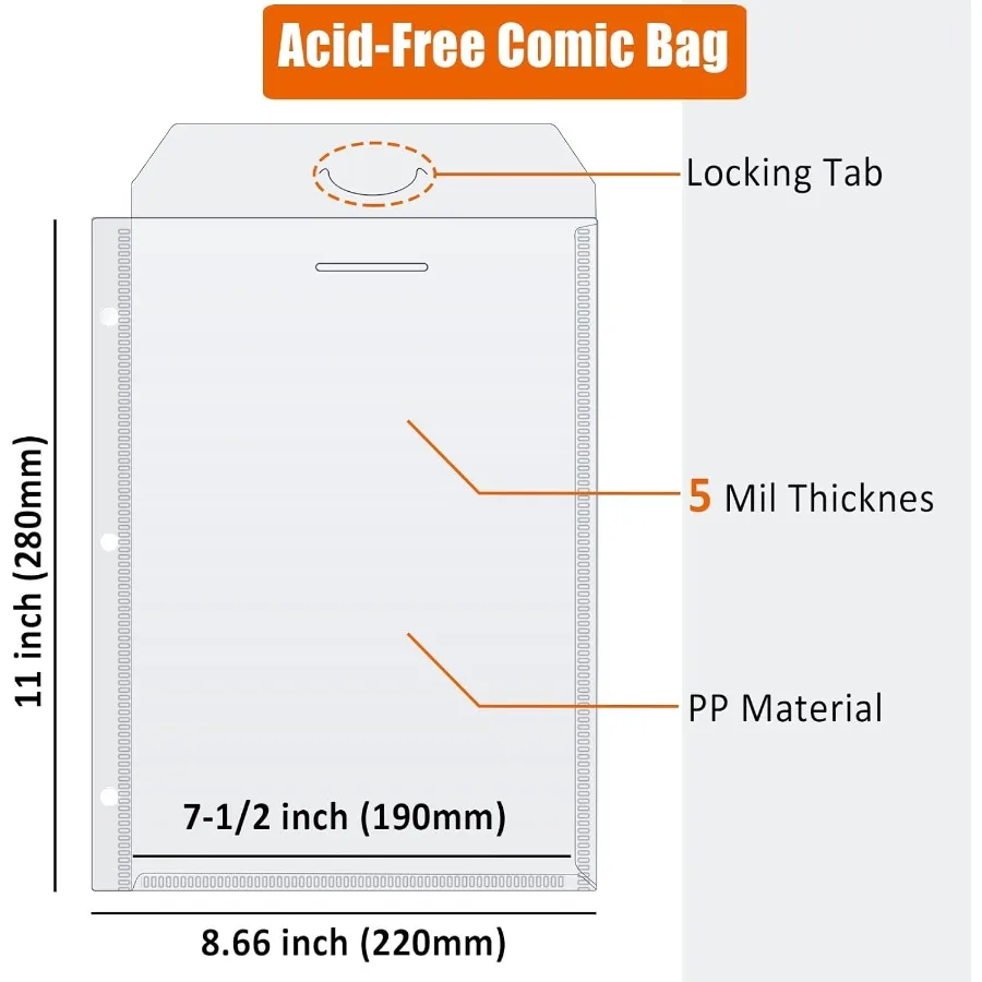 Comic Book Bags Binder Sleeves for Comic Books 12 Pack Comics Protector Bags