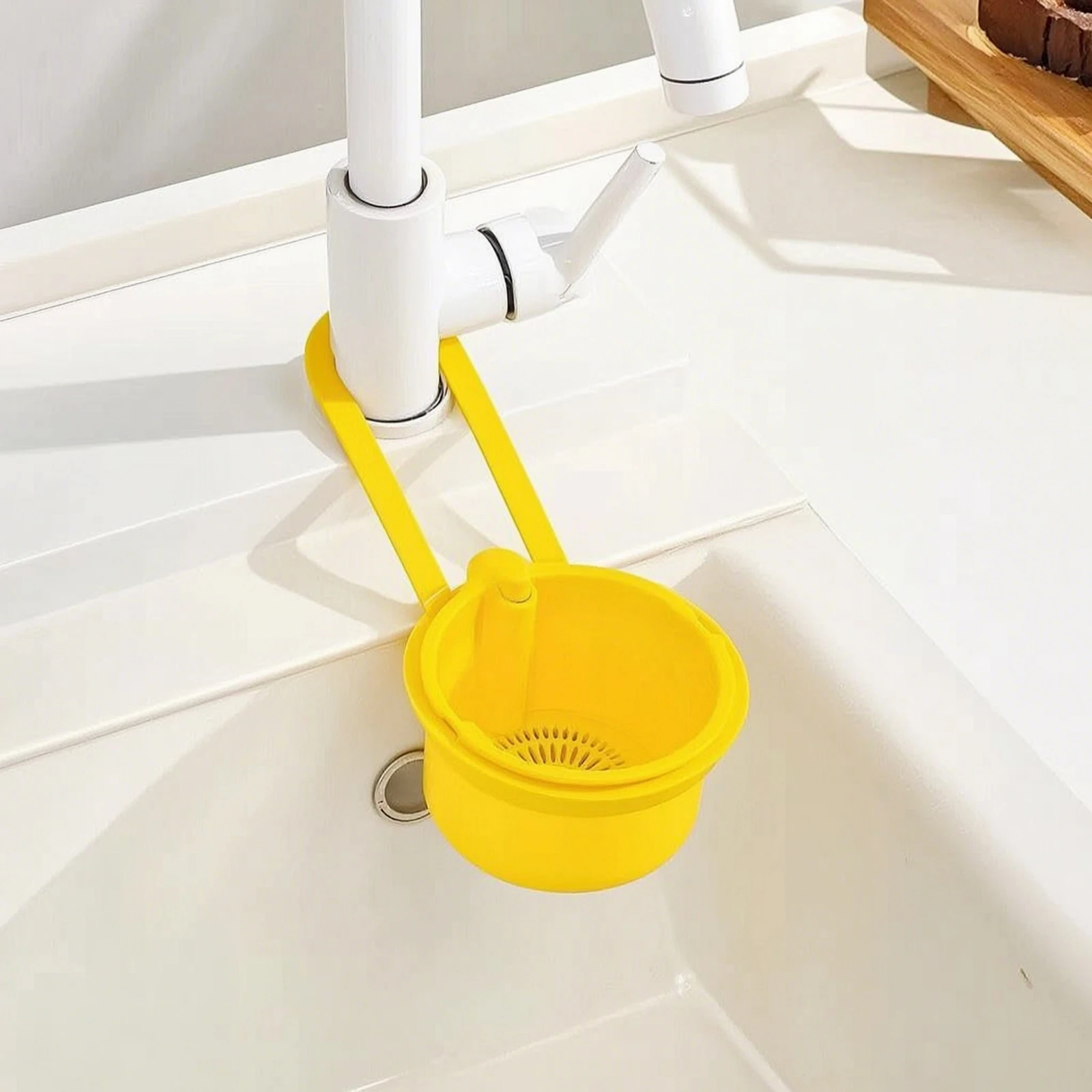 Sink Drain Basket with Strap Perforated Hanging Sink Strainer Hanging Drain Basket Compact Multifunctional for Apartment
